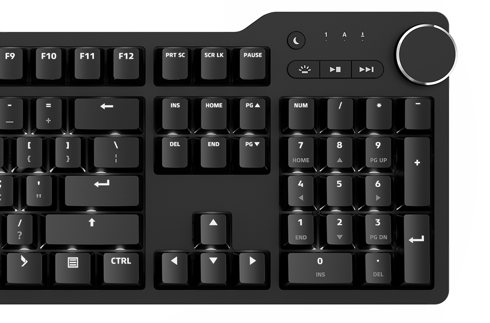 Das Keyboard 6 Professional mechanical keyboard top-right view