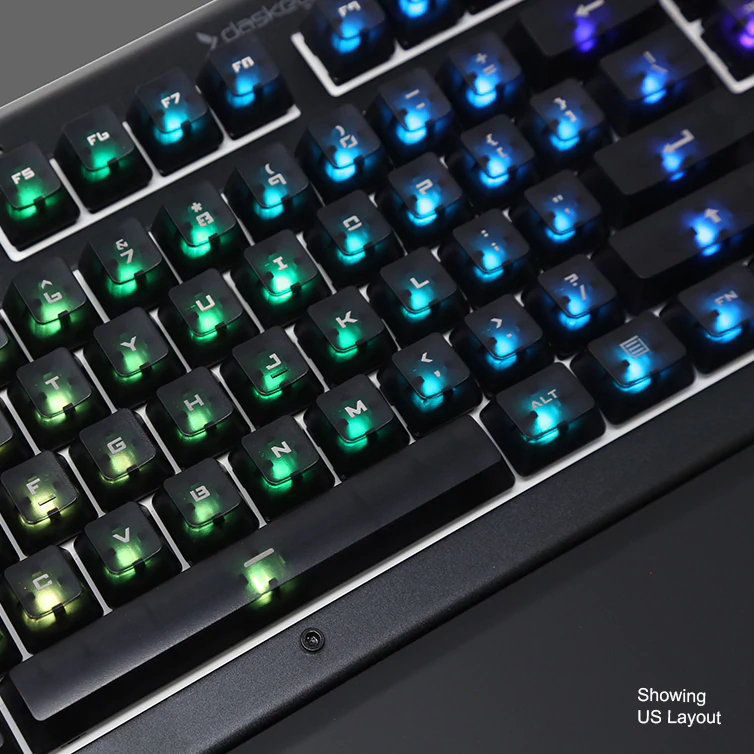 DAS KEYBOARD MODERN FONT ENGLISH RGB KEYCAP SET FOR GAMMA ZULU SWITCHES (TRANSLUCENT)